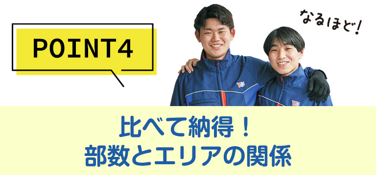POINT4比べて納得！部數(shù)とエリアの関係